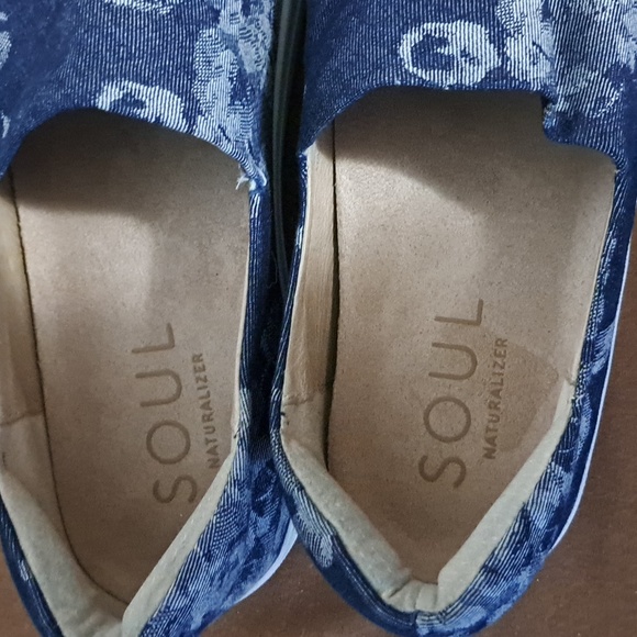 Soul Naturalizer floral denim shoes slip on size 8.5 J/Slides - Picture 3 of 6